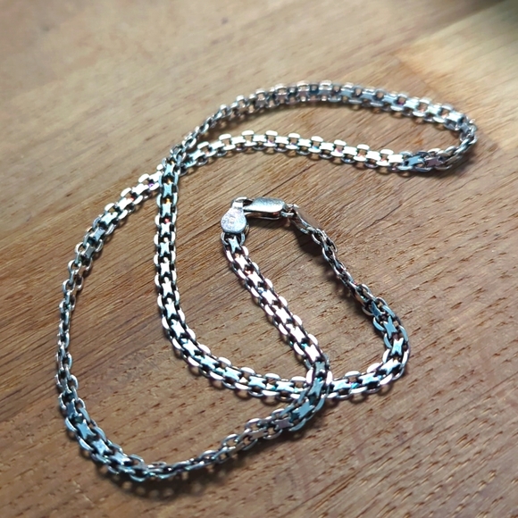 Italian silver flat chain necklace - Picture 3 of 7